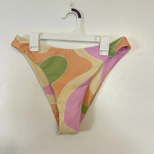 Aurelle Women's Size Large Tie Top & Classic Bottom Full Set Pink Orange NWT